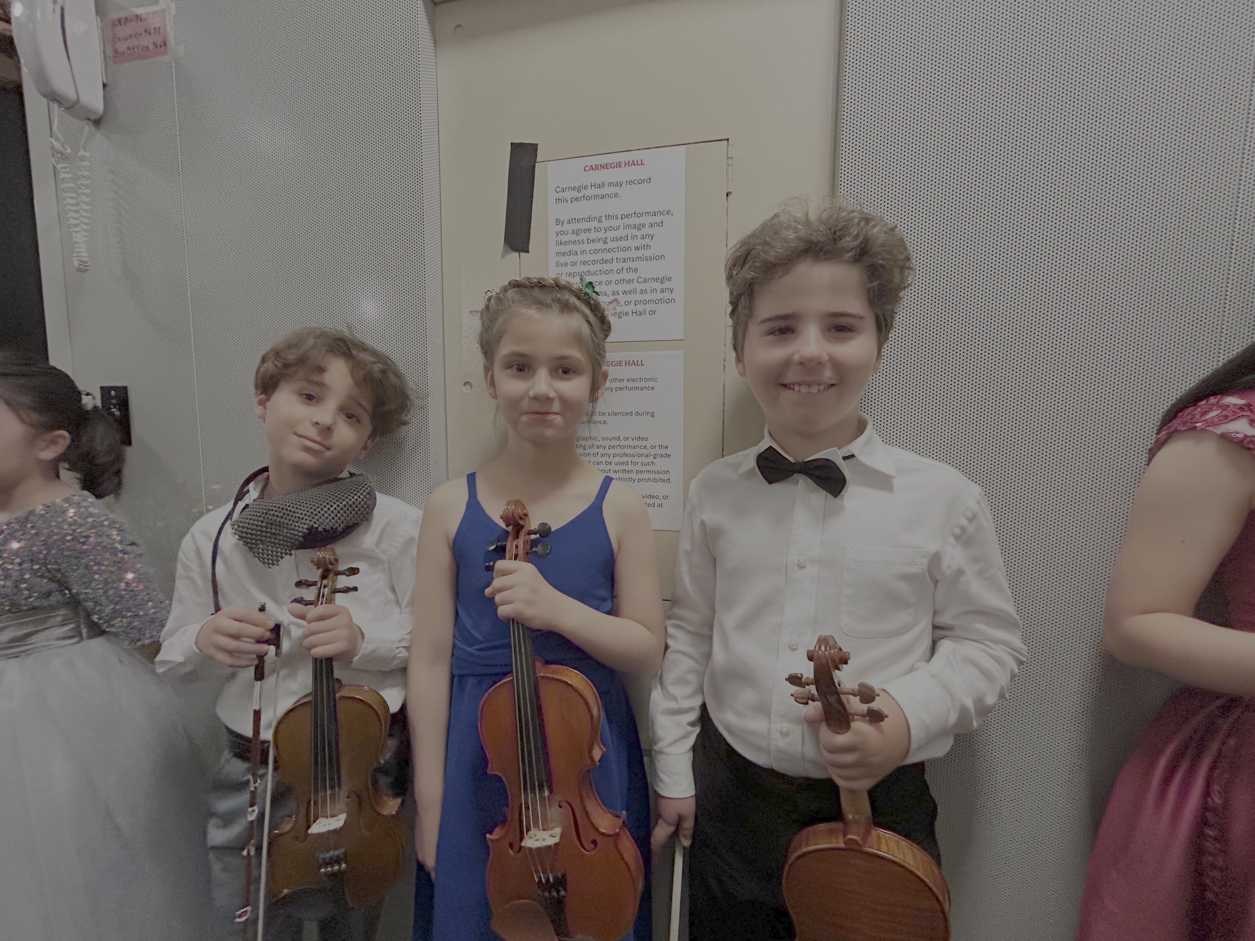 Students backstage before the Carnegie Hall performance
