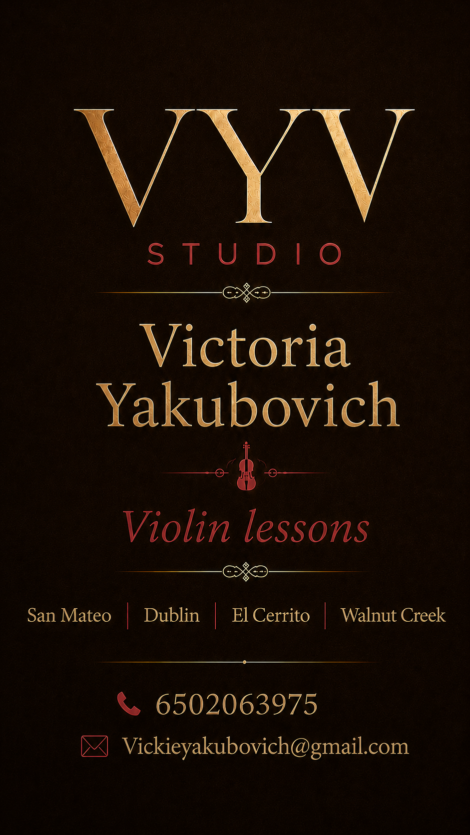 VYV Studio, Victoria Yakubovich, violin lessons